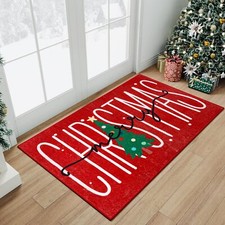 Christmas Area Rug 2x3 Entryway Rug Machine Washable Rugs Red/Green Christmas...