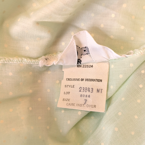 Vintage gepunktetes Schweizer langes Nachthemd Größe 7 - Small grün Babydoll Sommer - Bild 5 von 11