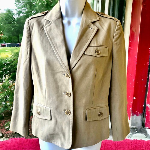Club Monaco Khaki Sakko Blazer mit Corozo Knöpfen Damen Größe 4 Vintage 90er - Bild 3 von 15