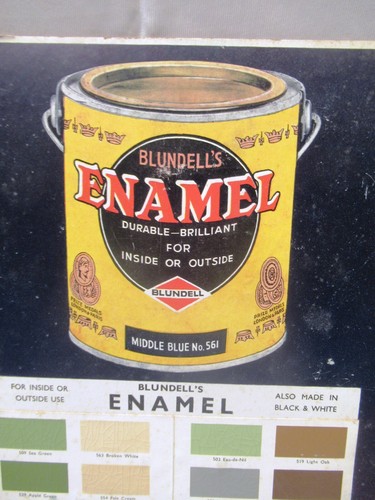 Antique Blundell'S Enamel Paint Sign Board Advertising Cardboard Shade Card"F1 - Picture 3 of 4