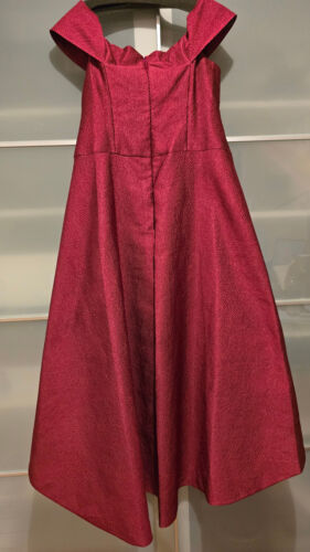 NWT Rickie Freeman for Teri Jon Jacquard Off-Shoulder Dress Size 10 Cherry Red - Picture 4 of 9