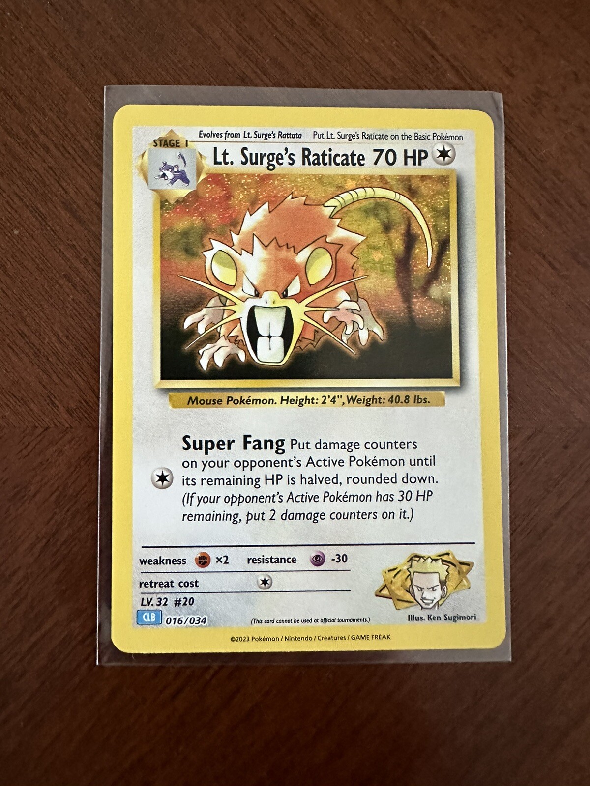 Lt. Surge's Raticate 016/034 CLB Classic Box Blastoise Deck Holo Rare Pokémon NM