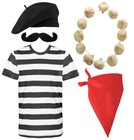 DELUXE MENS FRENCH MAN COSTUME STAG NIGHT WAITER OUTFIT BASTILLE FANCY DRESS LOT