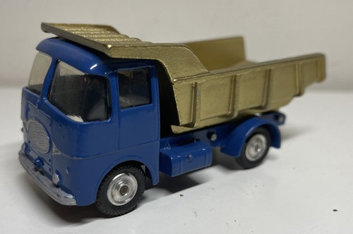 CORGI TOYS Vintage Model ERF 64G TUNNEL EARTH DUMPER #454 RESTORED BLUE GOLD - Picture 4 of 6