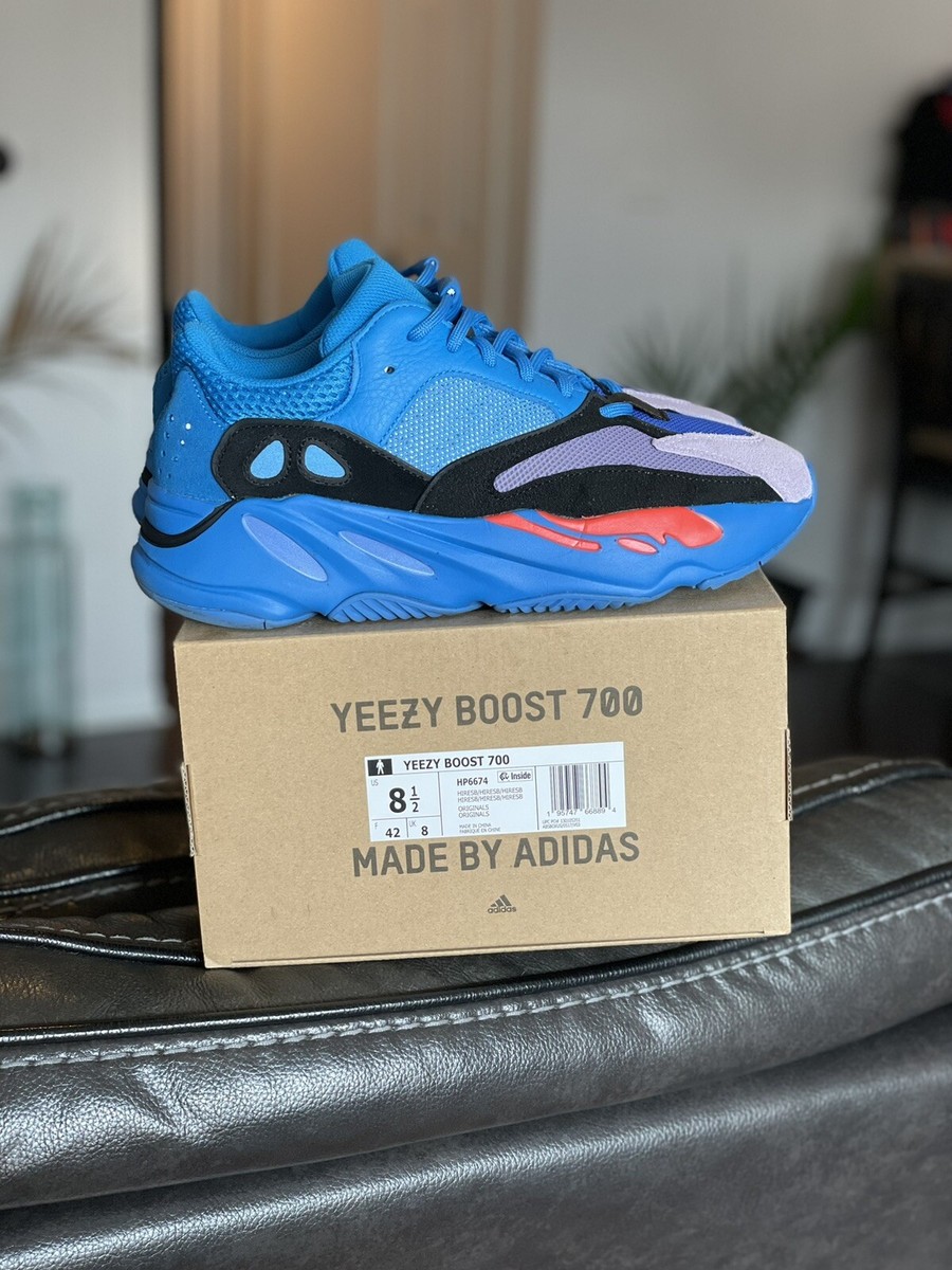 yeezy 700 bright blue on feet
