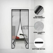 Magnetic Screen Door Heavy Duty Hands-Free Mosquito Mesh Anti Bugs Fly Curtain