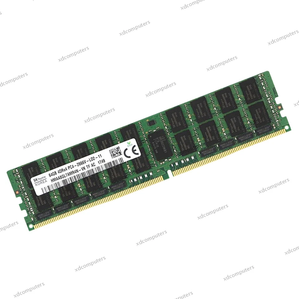 SK Hynix 64GB 2666MHz REG ECC RAM DDR4 DIMM PC4-21300 288Pin Server Memory - Image 2 of 2