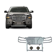 Black Horse RU-CHTA07-B-PLB Rugged-HD Grille Guard Kit for GM 1500 SUV's