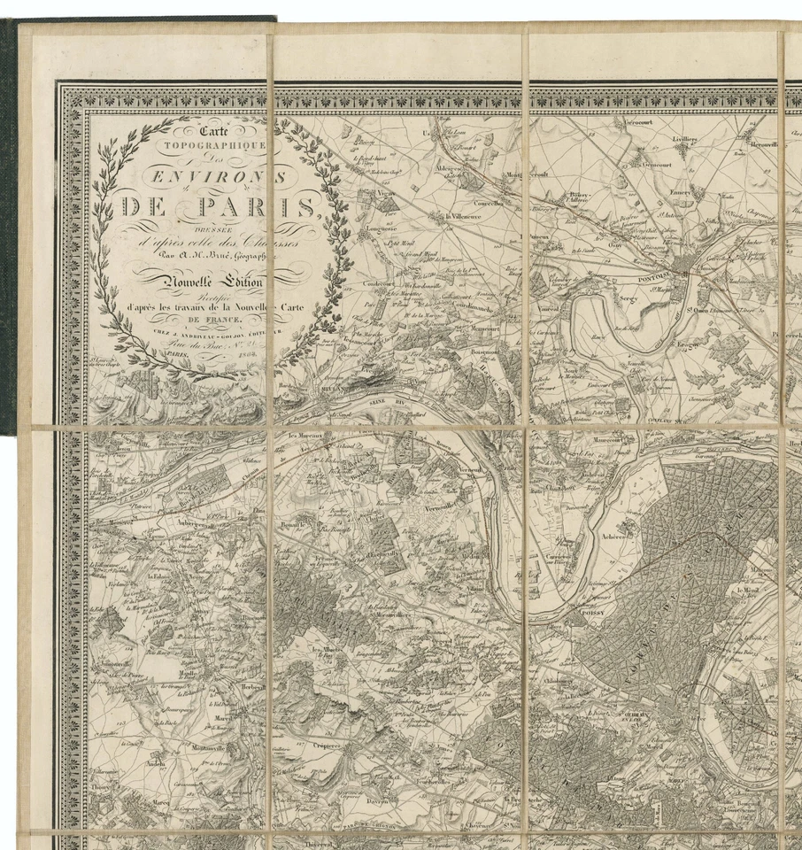 Antique Map "Carte Topographique Des Environs de Paris" Andriveau-Goujon, 1864 - Image 4 of 4