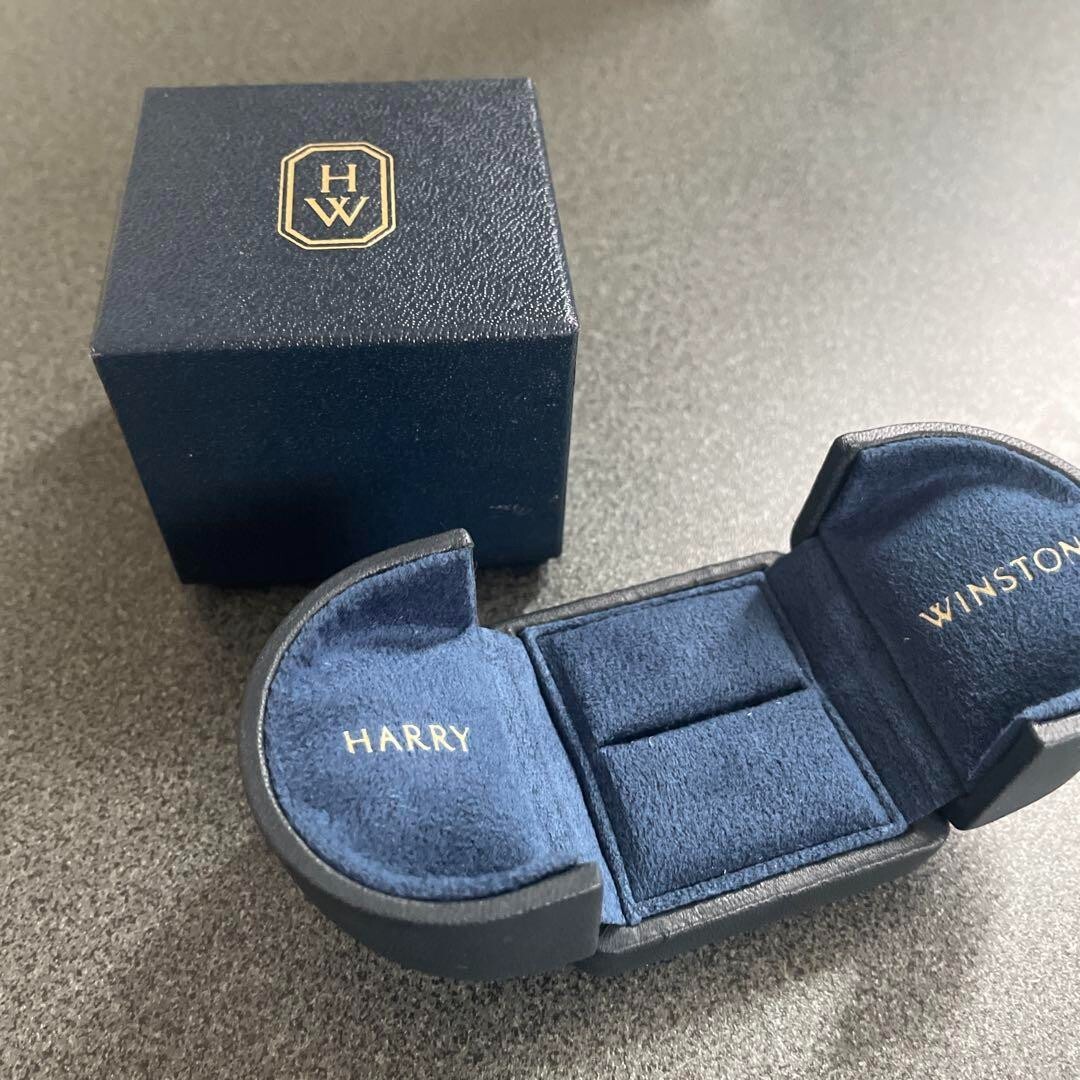 専用　HARRY WINSTON ジュエリーボックス ゴールド Harry Winston Pair Ring Box Gold Lettering Jewelry Case Gift