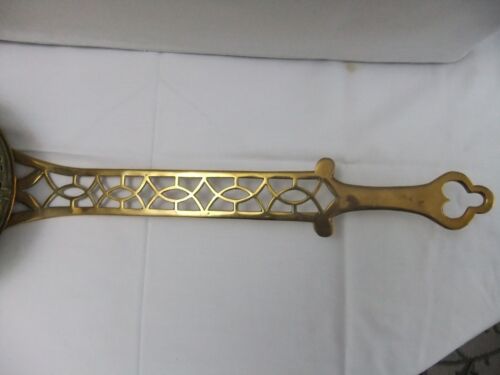 Antiker durchbohrter Messing Kastanienbräter Wandbehang Länge 55 cm Pfanne 17 x 17 cm - Bild 11 von 14