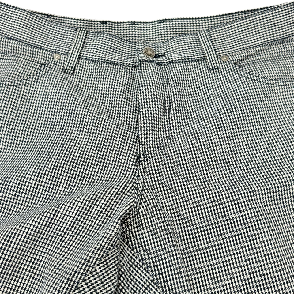 Calça masculina padrão Gingham preta/branca GUCCI feita na Itália marcada como 56 IT - Imagem 4 de 4