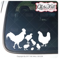 Chicken Stick Figure Family 9 Piece Set Vehicle Car Truck Decal Stickers Chicken Stick Figure Family 9 Piece Set Vehicle Car Truck Decal Stickers