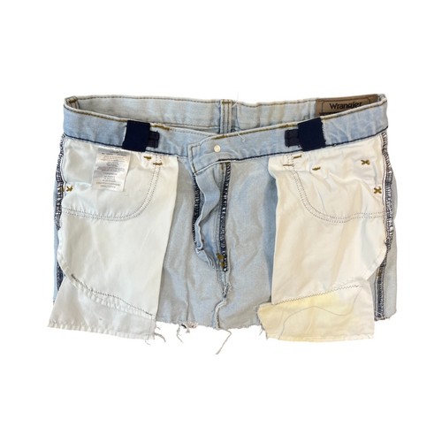 Girls Size 14 Wrangler Patchwork Denim Skirt Summer Retro - Picture 4 of 6