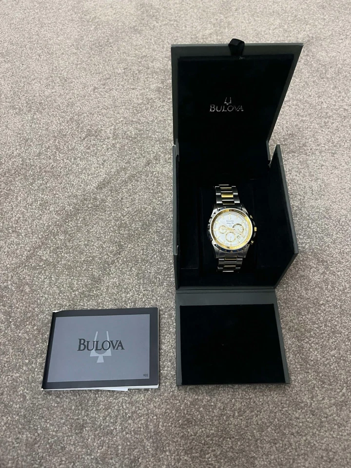 Bulova Marine star mens watch 100m with box - image 3 of 4