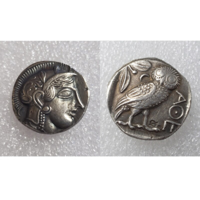 Greek COPY REPRODUCTION COINS Athena Owl, Goddess of Wisdom, 