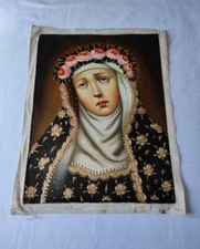 St Rose of Lima, Original oil painting, Cuzco painting, Hand painted, icon