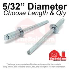 5/32" Dome Head Blind Pop Rivets Steel/Steel Mandrel Zinc (Pick Length &Qty)