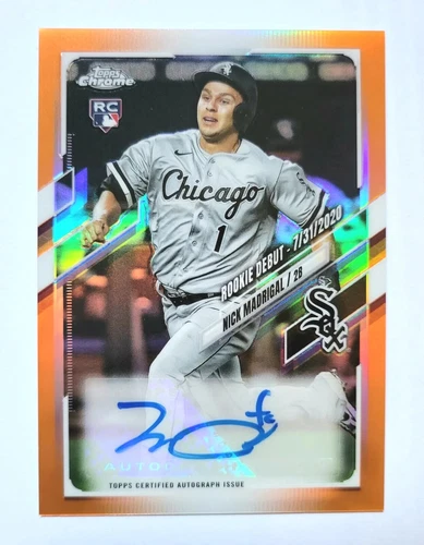 2021 Topps Chrome Update NICK MADRIGAL Orange Auto Rc SP Rookie Autograph /25