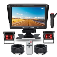 Backup Camera System Wired 7'' Monitor Night Vision Waterproof for RV Truck Bus