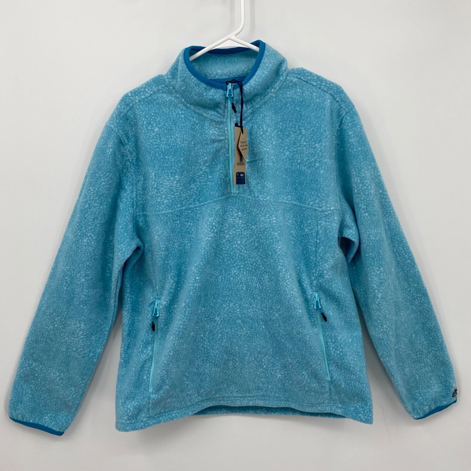 Chubbies Sweatshirt 1/4 Zip Long Sleeve Pullover Microfleece Blue Size M Mens