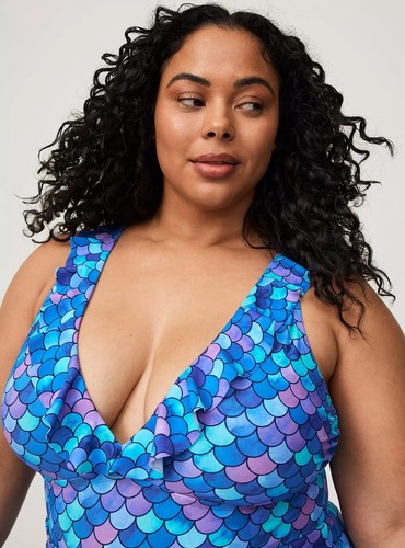Vestido de Baño Tórrido Azul Sirena Nuevo con Etiquetas Nuevo Talla 3X Talla Grande Traje de Baño Ajuste Favorecedor - Imagen 3 de 10