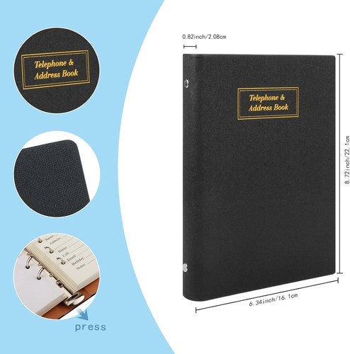 Refillable Address Book with Alphabetical Tabs, W/Pockets, 648 Large Print Telep - Picture 2 of 11