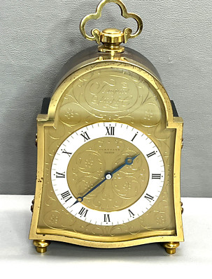 Art Deco Junghans German Mantel Clock Brass & Black Forest Wood Bim Bam