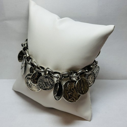 Silpada Sterling 925 Silver Roman Coin B1624 8 in Bracelet - Picture 5 of 6