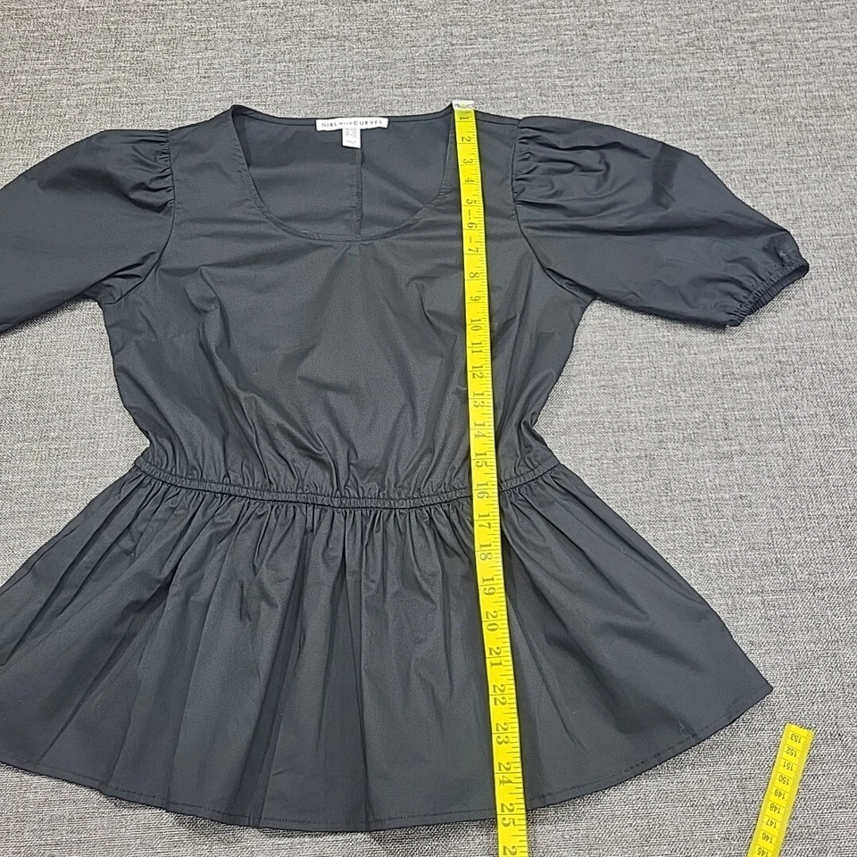 Девочка с изгибами сплетенный пеплум верхний XX-маленький размер черный модный каждый день футболка - Изображение 3 из 4