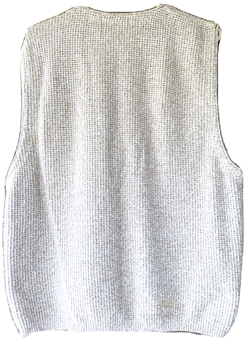 Eddie Bauer Suéter Chaleco Cárdigan Tejido Gofre Para Hombres GRANDE Beige EE. UU. Abuelo De Colección - Imagen 4 de 8
