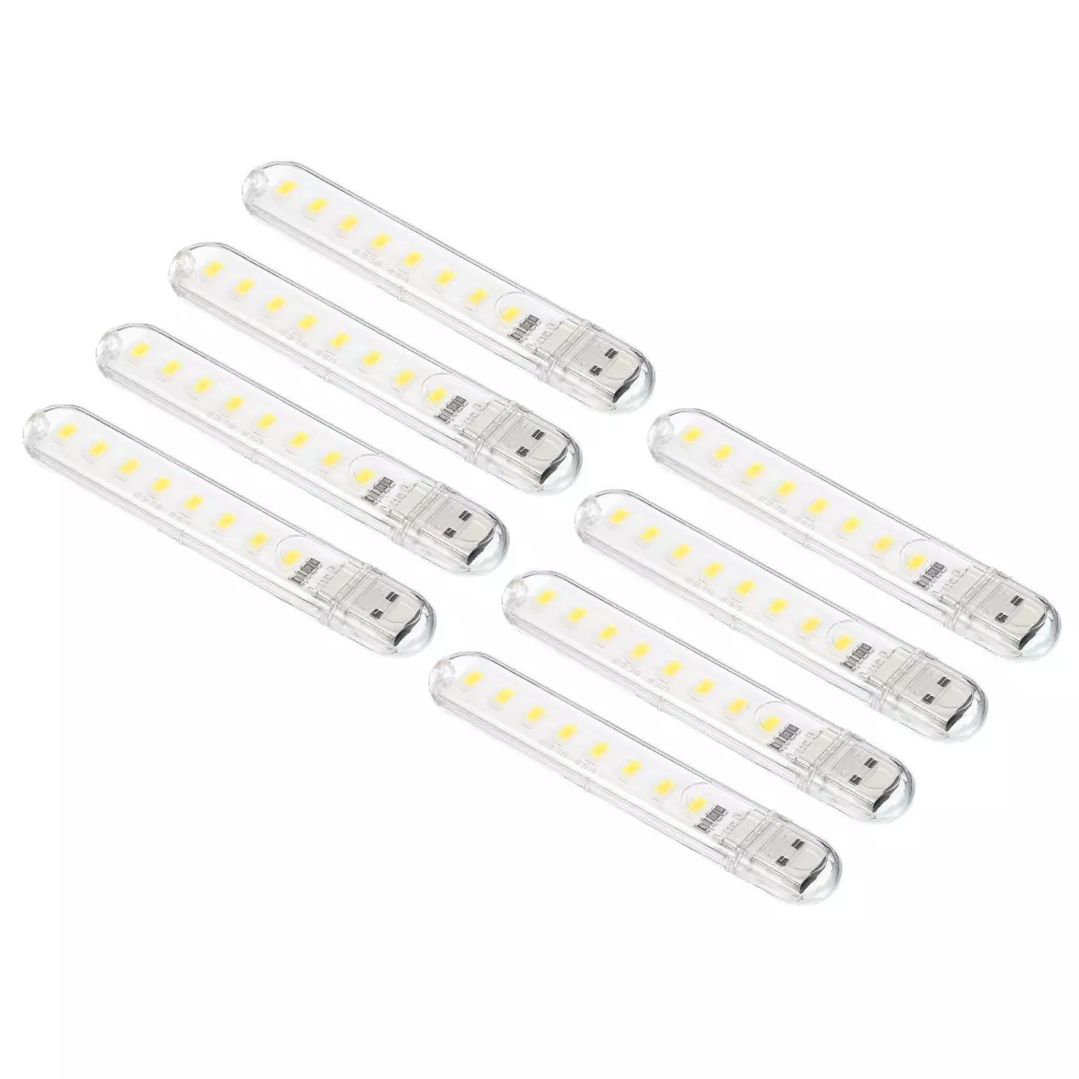 8Pcs 1.7W Mini USB LED Light 3000 3200K Slim Led Light Stick Warm