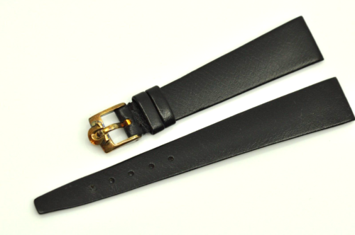 16mm Black Omega Watch Strap Band & Buckle New Old Stock