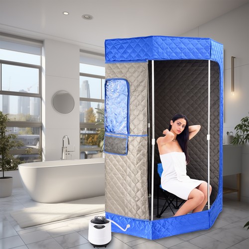 3L Full Size Portable Steam Sauna Personal Home Indoor Spa W/ Remote Fold Chair - Picture 8 of 8