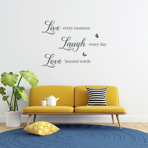 Live Every Moment, Laugh Every Day, Love Beyond Words Quote Wall Art Vinyl Decal - Picture 54 of 131