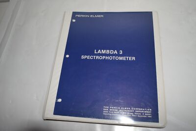 TC PERKIN-ELMER LAMBDA 3 Spektrophotometer Bedienungsanleitung (BOOK535)