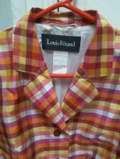 Louis Feraud Silk Checkered Blazer Size L Or 14