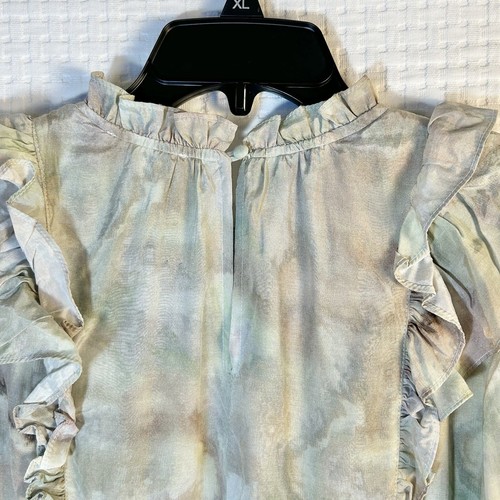 Current Air Anthropologie Sz XS Marble Ruffle Mini Dress Lined Rayon Viscose NEW - Picture 13 of 16