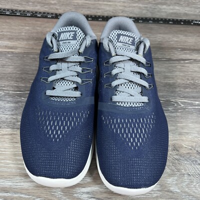 Nike Free Rn Shoes GS Big Kids Size 6 Navy blue White Lace  display picture 3