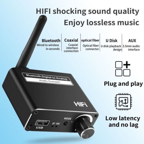 Digital to Analog DAC HiFi Amplifier – Bluetooth Wireless HD Audio Receiver Amp - Picture 3 of 8