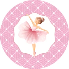 Pink Ballet Dance Ballerina Stickers, labels, tags, envelope seals