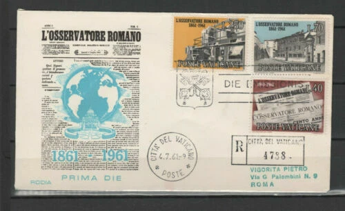 Timbres du Vatican enveloppes