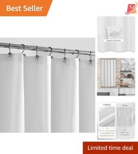 Elegant White Water-Resistant Shower Curtain Liner - 60" x 72" Machine Washable