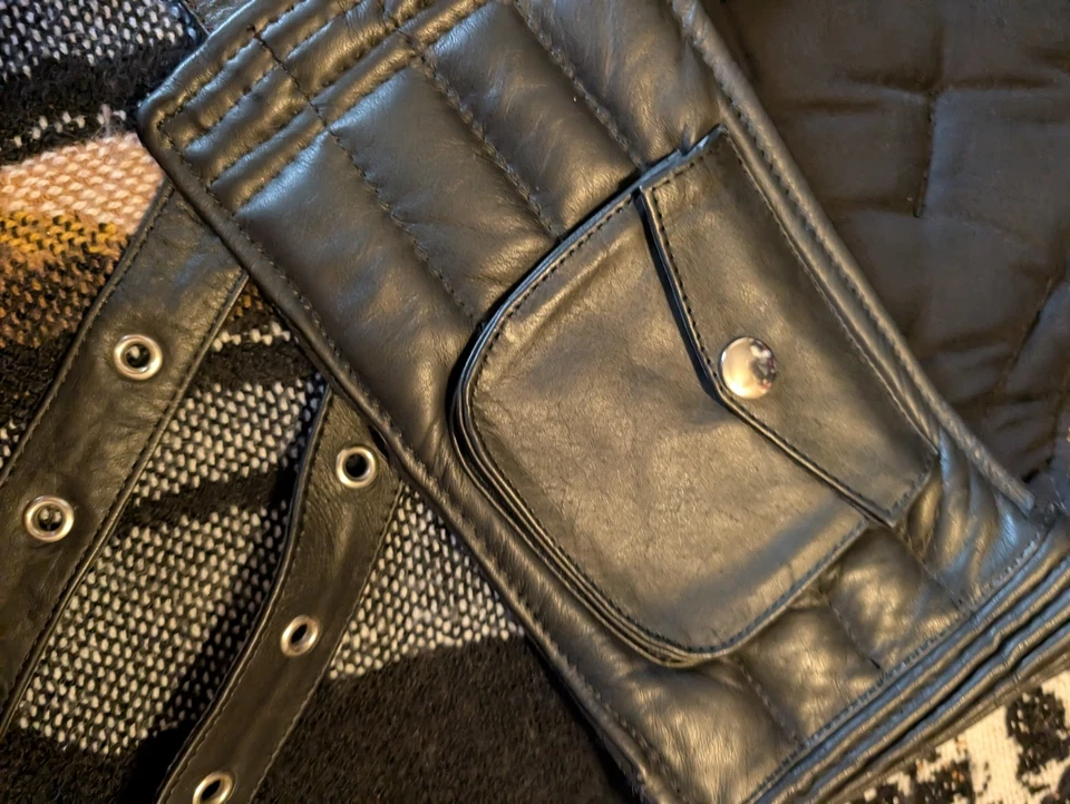 Cinturón riñonero de cuero para moto con cierre de hebilla, L/XL Foto 3 de 4