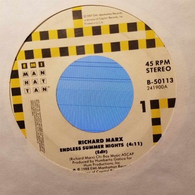 Richard Marx, Endless Summer Nights ~ 1988 EMI Manhattan 45