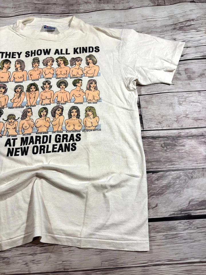 Camiseta De Colección Estilo Glamour Histérico “Porno Sexy” Tetas Desnudas Humor Hecha en Estados Unidos Foto 4 de 4