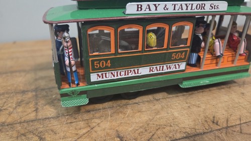 Antik Druckguss und Blech San Francisco Glocke läuten Seilbahn Spielzeug mit Box - Bild 7 von 10