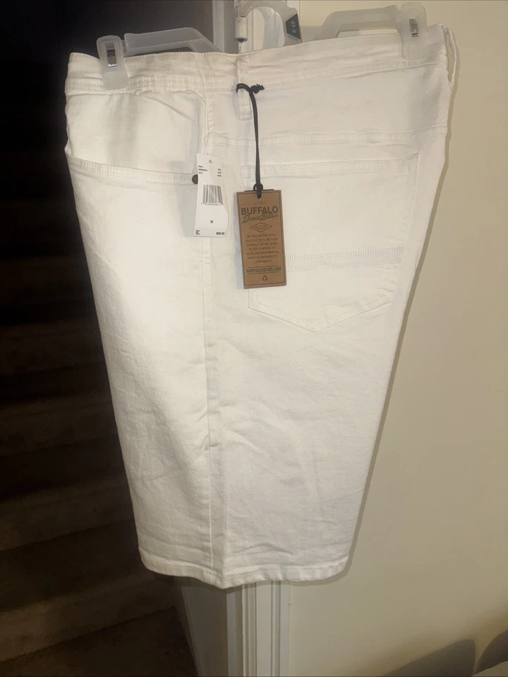 Buffalo David Bitton 白色 Evan-X 弹力牛仔短裤男式 38 码 — 第 4/4 张图片