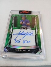 #2/3! RARE GREEN Adrian Beltre 2025 Leaf Metal Authentics Auto Inscribed emerald