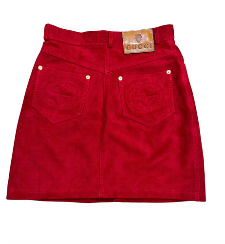 Gucci, Gucci By Tom Ford F/W 1999 Suede Mini Skirt S